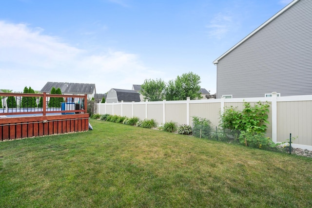 8102 Expedition St, Joliet, IL 60431 - fenced backyard with a wooden deck
