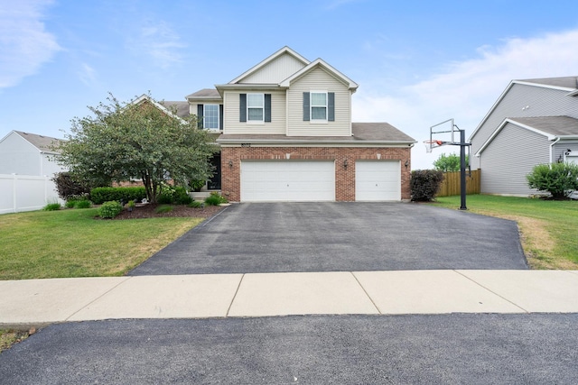 8102 Expedition St, Joliet, IL 60431 - traditional-style home with driveway, brick siding, and an attached garage