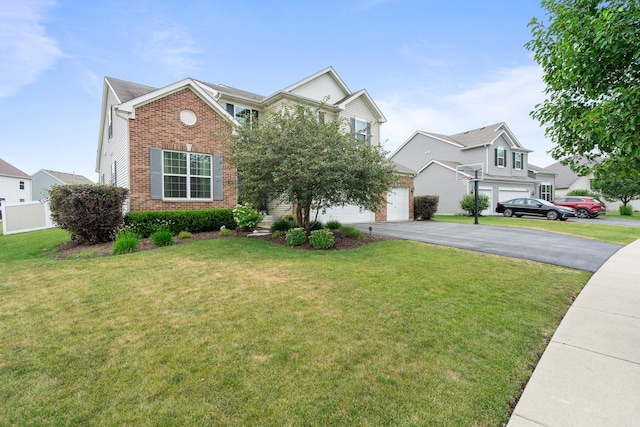 8102 Expedition St, Joliet, IL 60431 - traditional home featuring brick siding, asphalt driveway, and an attached garage