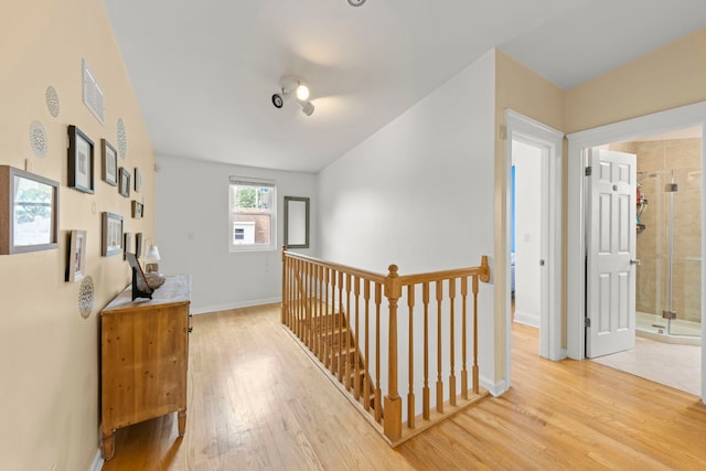 3812 N Pioneer Ave, Chicago, IL 60634 - hall with an upstairs landing and light wood finished floors