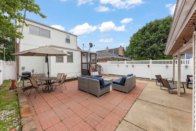 3812 N Pioneer Ave, Chicago, IL 60634 - fenced backyard with outdoor lounge area and a patio area