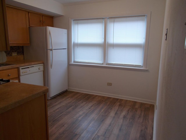 10811 S Lloyd Dr Unit 2, Worth, IL 60482 - kitchen with white appliances, light wood-style floors, plenty of natural light, and tasteful backsplash