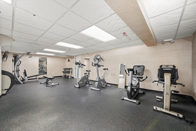 2021 S Wolf Rd Unit 2-118, Hillside, IL 60162 - exercise room with a paneled ceiling