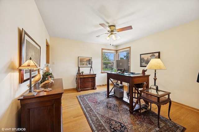 1865 Sunnyside Ave, Westchester, IL 60154 - office featuring ceiling fan and light wood-type flooring