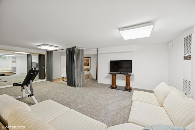1865 Sunnyside Ave, Westchester, IL 60154 - living room featuring light carpet and a heating unit