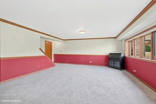 6919 Lexington Ct, Tinley Park, IL 60477 - basement with crown molding and carpet floors
