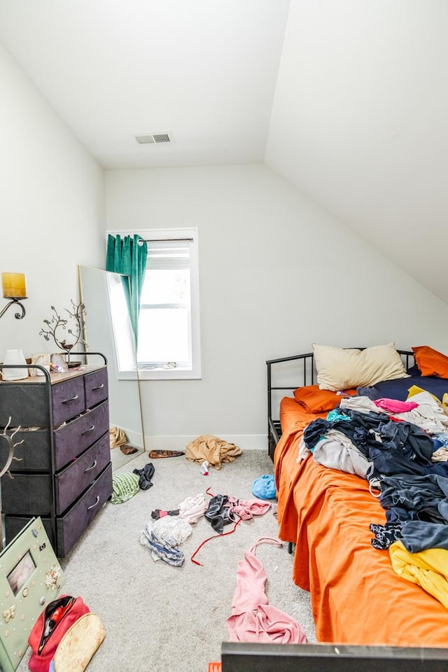 2244 S Sawyer Ave, Chicago, IL 60623 - carpeted bedroom with lofted ceiling and baseboards