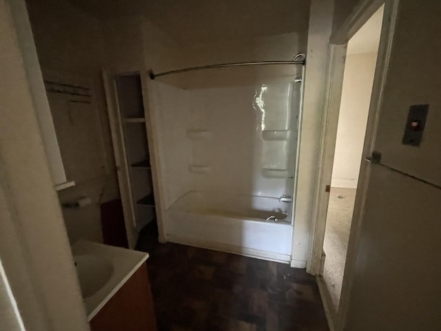 1644 E William St, Decatur, IL 62521 - bathroom with vanity, shower / bathtub combination, and wood finished floors