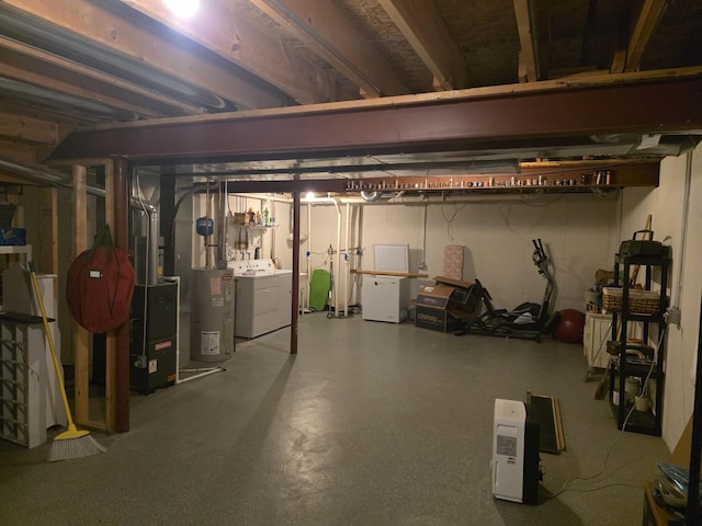 415 Andrea Ct, Harvard, IL 60033 - unfinished below grade area with washing machine and clothes dryer and water heater