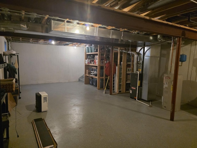 415 Andrea Ct, Harvard, IL 60033 - unfinished basement with electric water heater and heating unit