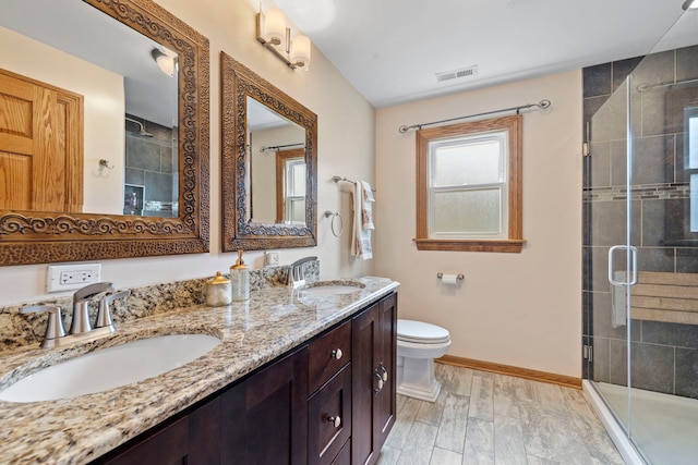 6759 W 91st St, Oak Lawn, IL 60453 - bathroom featuring double vanity and a stall shower