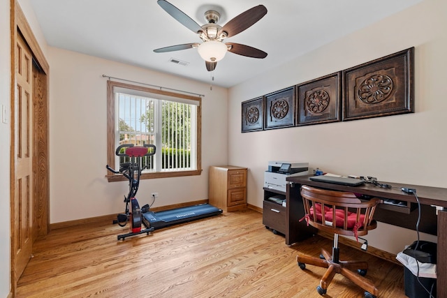 6759 W 91st St, Oak Lawn, IL 60453 - office space with light wood-type flooring and ceiling fan