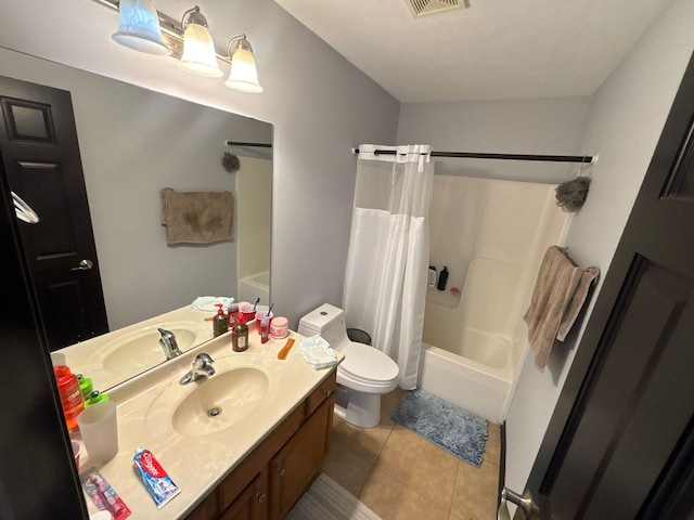 2952 Blue Oats Dr, Rockford, IL 61102 - full bathroom featuring vanity, shower / tub combo with curtain, and tile patterned floors