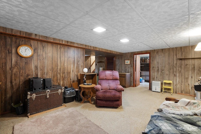 8349 Cristina Ave, Orland Park, IL 60462 - carpeted living area featuring wood walls