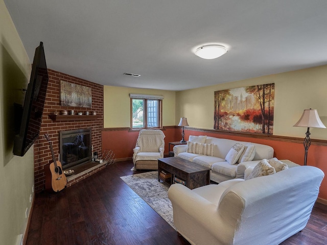 913 S See Gwun Ave, Mount Prospect, IL 60056 - living area with a fireplace, wood finished floors, and wainscoting