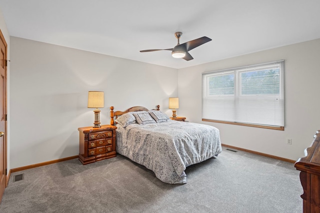 6897 Galena Rd, Bristol, IL 60512 - carpeted bedroom with baseboards and a ceiling fan