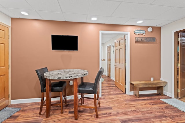 6897 Galena Rd, Bristol, IL 60512 - dining space with a paneled ceiling, light wood-style floors, and recessed lighting