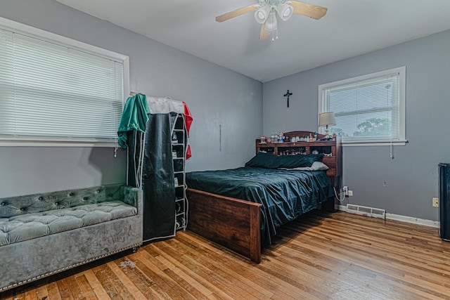 374 Heine Ave, Elgin, IL 60123 - bedroom featuring hardwood / wood-style flooring and a ceiling fan