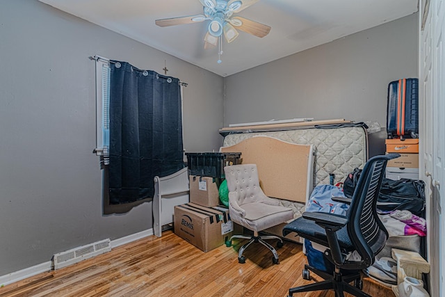 374 Heine Ave, Elgin, IL 60123 - bedroom with wood finished floors and ceiling fan