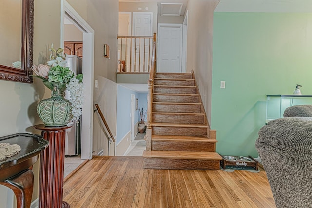 374 Heine Ave, Elgin, IL 60123 - staircase with hardwood / wood-style floors