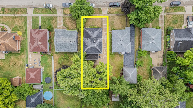 374 Heine Ave, Elgin, IL 60123 - aerial perspective of suburban area featuring property parcel outlined