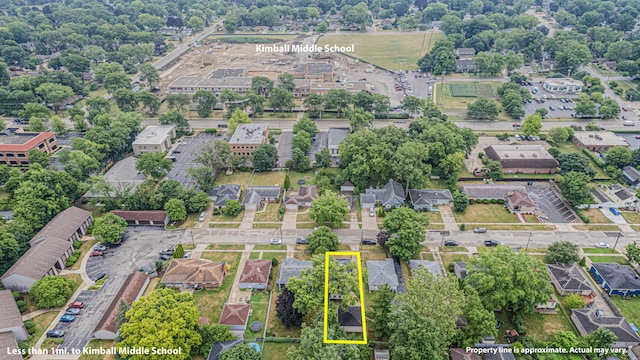 374 Heine Ave, Elgin, IL 60123 - aerial view of property's location featuring property parcel outlined