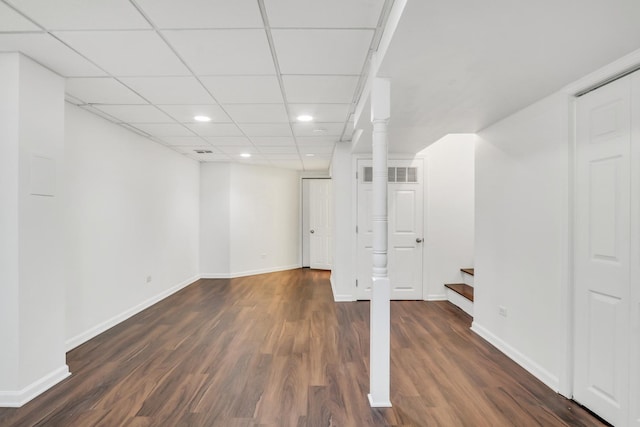 1379 Clavey Ln, Gurnee, IL 60031 - below grade area with recessed lighting, wood finished floors, and stairway