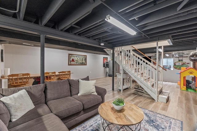 1617 Addleman St, Joliet, IL 60431 - living area with stairs and light wood-style floors