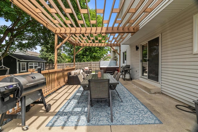 1617 Addleman St, Joliet, IL 60431 - view of patio / terrace with a pergola, outdoor dining area, and area for grilling