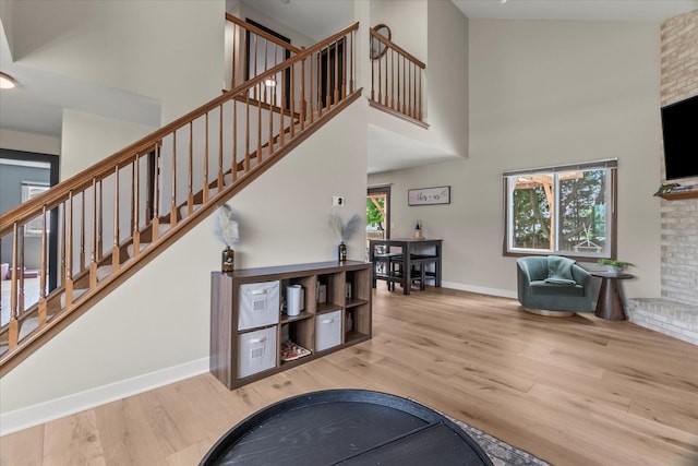 1617 Addleman St, Joliet, IL 60431 - entryway with a towering ceiling, wood finished floors, and stairs