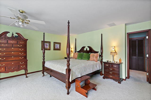 1606 Gregden Shores Dr, Sterling, IL 61081 - carpeted bedroom with baseboards and a ceiling fan