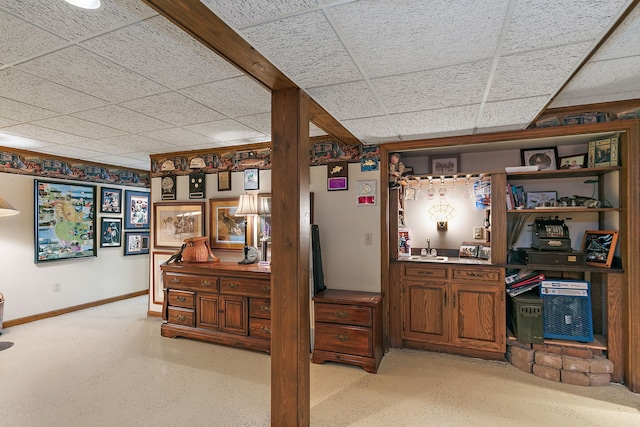 1606 Gregden Shores Dr, Sterling, IL 61081 - finished below grade area with a paneled ceiling and bar area