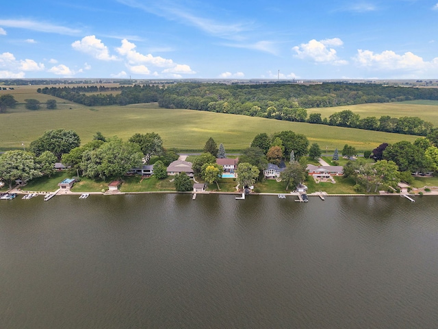 1606 Gregden Shores Dr, Sterling, IL 61081 - drone / aerial view of a nearby body of water and a tree filled landscape