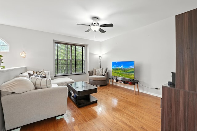 186 Willow Blvd, Willow Springs, IL 60480 - living room featuring a ceiling fan, plenty of natural light, and light wood-style floors