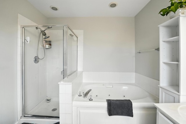 186 Willow Blvd, Willow Springs, IL 60480 - full bathroom featuring a stall shower, a tub with jets, and vanity