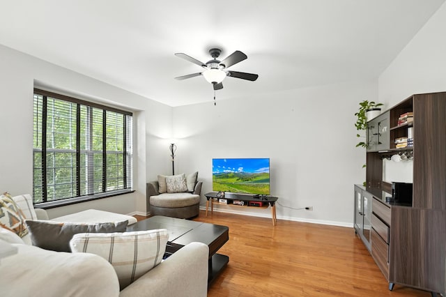 186 Willow Blvd, Willow Springs, IL 60480 - living area featuring a ceiling fan and light wood-type flooring