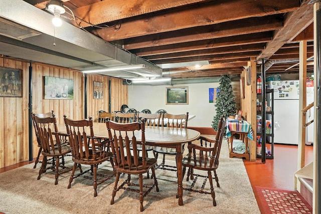 28457 S Yates Ave, Beecher, IL 60401 - dining room with wooden walls