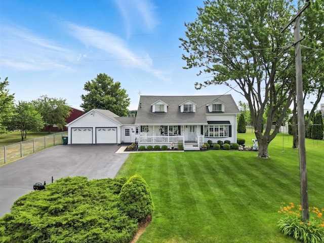 28457 S Yates Ave, Beecher, IL 60401 - cape cod home featuring a porch, driveway, an attached garage, and a shingled roof