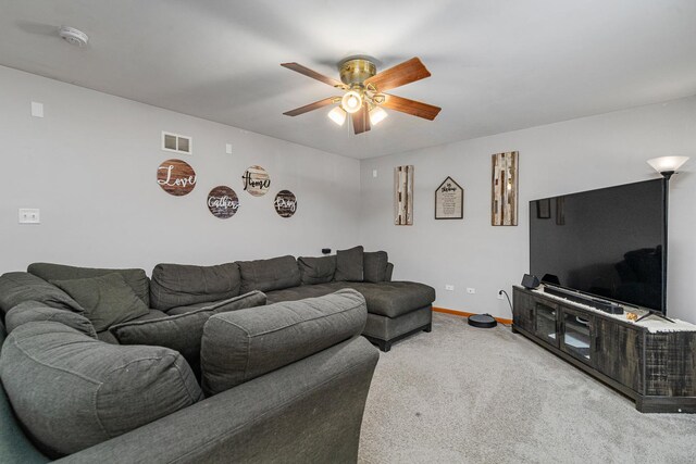 5505 Salma St, Plainfield, IL 60586 - living room with a ceiling fan and carpet