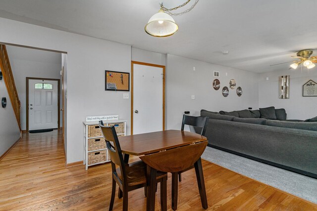 5505 Salma St, Plainfield, IL 60586 - dining room featuring light wood-style floors and ceiling fan