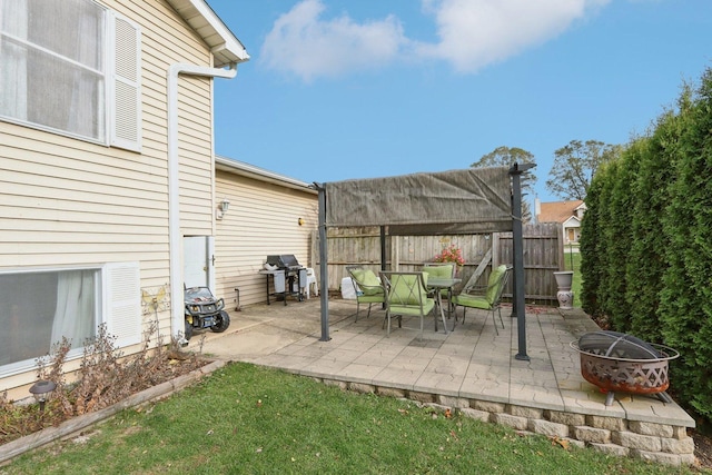 9997 W Paddock Ave, Beach Park, IL 60087 - fenced backyard with a fire pit, area for grilling, and a patio area