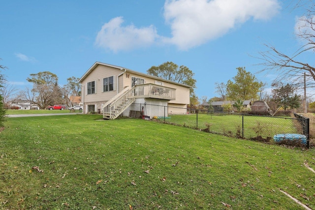 9997 W Paddock Ave, Beach Park, IL 60087 - back of property featuring stairs and a wooden deck