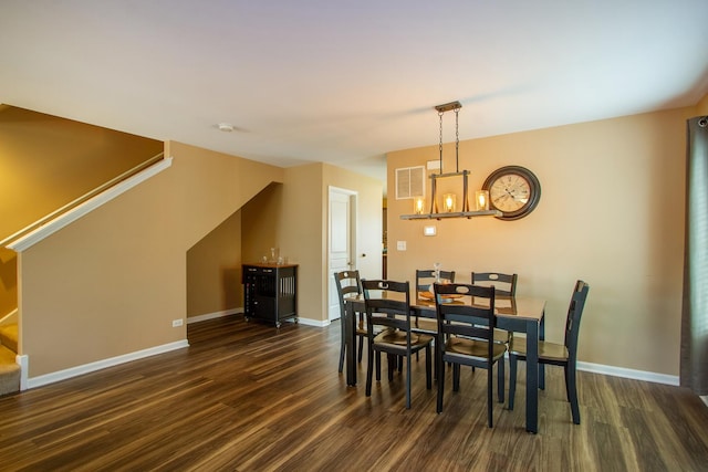 1670 Windward Dr, Pingree Grove, IL 60140 - dining space featuring stairway and dark wood-style flooring