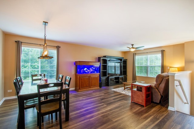 1670 Windward Dr, Pingree Grove, IL 60140 - living area featuring dark wood-style floors and a ceiling fan