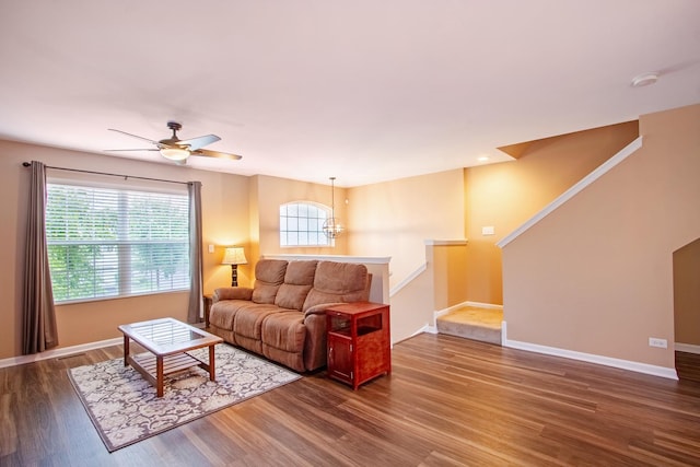 1670 Windward Dr, Pingree Grove, IL 60140 - living room with wood finished floors, plenty of natural light, and ceiling fan