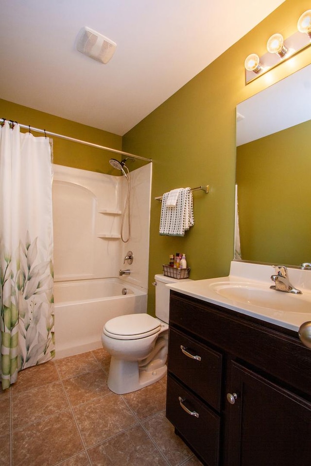 1670 Windward Dr, Pingree Grove, IL 60140 - full bathroom with vanity, shower / tub combo with curtain, and tile patterned flooring