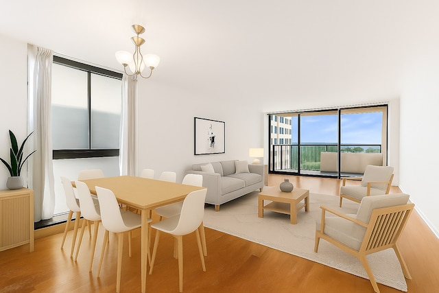 1450 N Astor St Unit 14D, Chicago, IL 60610 - dining space with wood finished floors and a chandelier