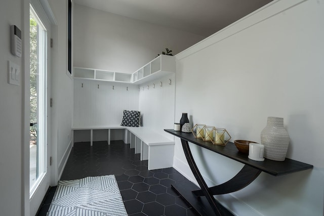 1332 N Leavitt St, Chicago, IL 60622 - mudroom featuring dark tile patterned flooring