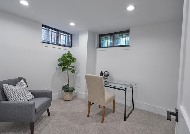 1332 N Leavitt St, Chicago, IL 60622 - office area featuring carpet floors and recessed lighting