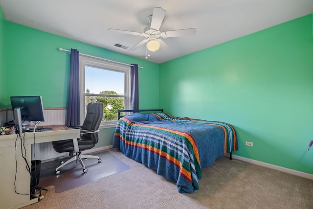 2706 Steamboat Cir, Plainfield, IL 60586 - carpeted bedroom with ceiling fan and an office area